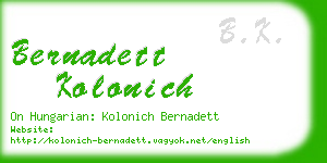 bernadett kolonich business card